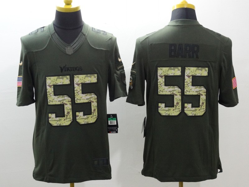 Men's Minnesota Vikings Anthony Barr #55 Army Green Jersey